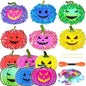 Poke-in Fun Art and Crafts,Pumpkin Decoration Craft Kits,Make Pumpkin Face,Mess Free Kids' Paper Craft Kits for Boys &Girls Age 4-10+,Party Activities Supplies Fall Thanksgiving Halloween Decoration