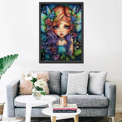 Tucocoo Fairy Little Girl Jigsaw Puzzles 1000 Pieces Puzzle for Adults, Abstract Flower Leaf Art Puzzles for Challenging Family Activity Games 27x20 inches DIY Puzzle for Home Decor Gifts