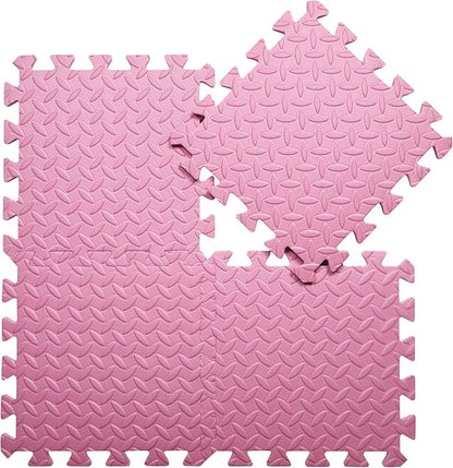 Coolcandy Solid Colored Foam Play Mat, 12"*12" Each Mat丨Non-Toxic Soft Baby Play Mat, 0.4" Thickened Square Interlocking Floor Mats - Toddler Playmat for Playing, Exercise(Pink/16 Tiles)