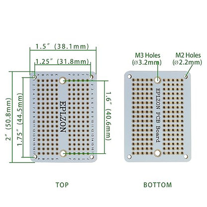 Solderable Breadboard Mini PCB Board Gold-Plated Solder Breadboard for DIY Electronics Projects Apply to Soldering Projects 2.0"x1.5" Mixed Color(Pack of 10 Pcs,White)