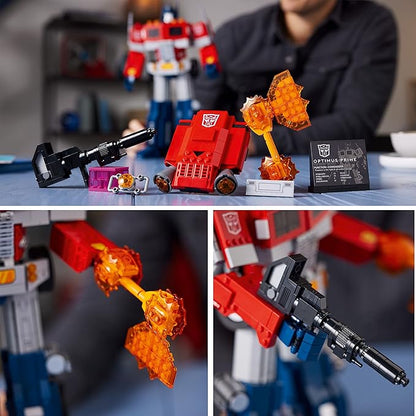 LEGO Icons Optimus Prime 10302 Transformers Figure Set, Collectible Transforming 2-in-1 Robot and Truck Model Building Kit for Adults, Perfect for Display or Play