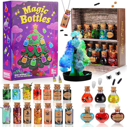 Magic Mystery Potion Kits for Kids, 20 Magic Bottles with Magic Growing Tree, Fun DIY Festive Science Experiment, Unique Stocking Stuffer for Boys Girls Age 6 7 8 9 10 11+Christmas Decorations & Party