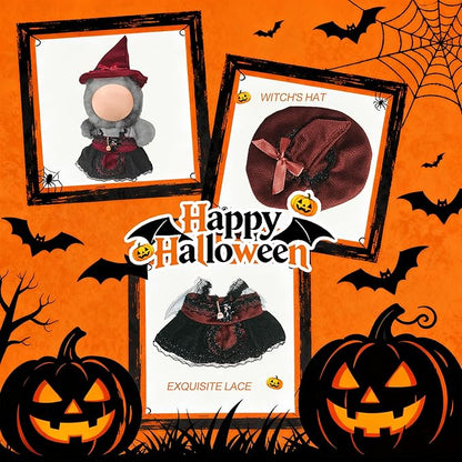 Halloween Doll Clothes for Labubu, Dolls Outfit Set for 17cm (6-6.7 inch) Dolls - Dress Up Set for Labubu Costumes & Accessories | Gift for Any Occasions | Doll Not Included (Black Cat)