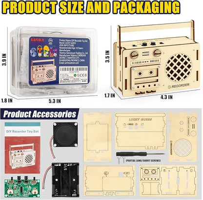 STEM Projects for Kids & Adults, Tape Deck Recorder Toy Model, DIY Science Experiment Electronics Kit, Beginner's Starter Set, Idea Gifts for Teenage Boy Girl