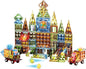 Deluxe Quality Magnetic Tiles Building Set with Attractive Reflective Pattern, LED Lights, Marble Run, and Cars - STEM Educational Toy for Creative Kids Girls Boys 3+ (147 pcs Big Castle with 2 Cars)