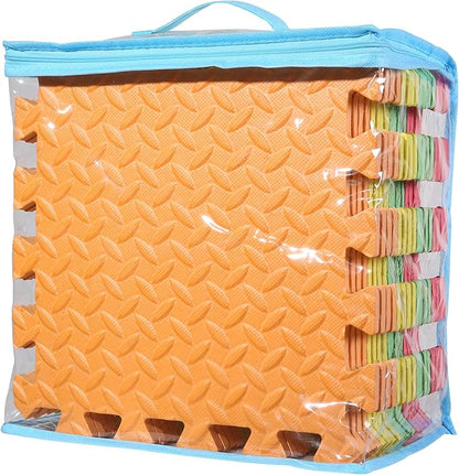 Foam Play Mat for Baby, 0.4 Inch Thick Foam Interlocking Floor Mats, Soft Non-Toxic Baby Playmat, Solid Colored Puzzle Play Mat Kids Floor Mats, 16 Tiles, Red/Orange/Yellow/Green