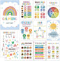 SEOIFUNG 12PCS Calming Corner Classroom Posters (11x17), Emotions Chart Feelings Wheel Calm Down Corner Supplies, Mental Health Therapy Office Wall Decor for Preschool Kids Teacher