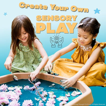 Tuff Tray (Small Brown), Sensory Tray with Textured Surface, Montessori Toy, Sand & Water Table, Sensory Bin for Toddlers and Kids