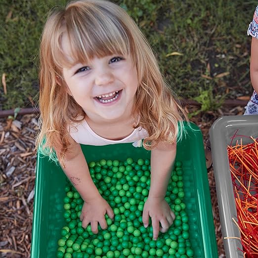 ECR4Kids 2-Station Sand and Water Adjustable Play Table, Sensory Bins, Grey/Emerald