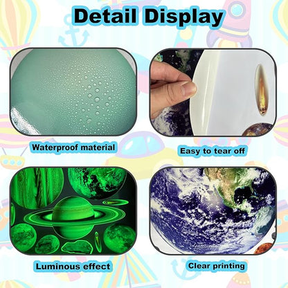 Solar System Wall Decals Glow in The Dark Stars, 965 PCS Stars and Planets Wall Stickers, Baby Nursery Glow Meteorite for Ceiling, Birthday Christmas Gift for Boys and Girls（Green）