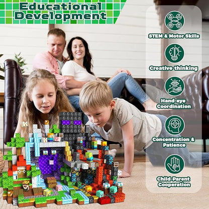 300 PCS Magnetic Blocks - Magnetic Building Blocks, Stacking Magnets for Kids, Sensory Toy for STEM Montessori Sensory Toys for Kids 3+ Boys and Girls Christmas Birthday Gifts