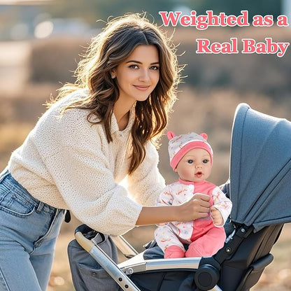 Aori Reborn Baby Dolls Lifelike - 18-inch Real Life Newborn Girl with Ultra-Realistic Handcrafted Details & Flexible Limbs, Gift Set for Kids 3+, Parents, Elderly and Collectors