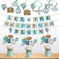 52 PCS Travel Themed Party Decorations Set Let the Adventure Begin Banner Centerpieces Sticks Hanging Swirls for Bon Voyage Retirement Farewell Party World Awaits Birthday Baby Shower Decor Supplie