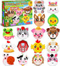 16 Pack Arts and Crafts for Kids, Toddler Crafts Animal Paper Plate Art Kit Gift for 3 4 5 6 Year Old Boys Girls DIY Kids for Birthday Party Favor Preschool Classroom Party Games (Farm)