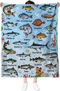 Fish Blanket Gifts for Fish Lover, Fishing Gifts for Men Boys, Fishing Decor, Soft Throw Blanket, Birthday Christmas Thanksgiving Gifts for Aquarium Lovers, 50" X 60"