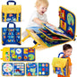 hahaland Toddler Toys Busy Board, Montessori Toys for Baby Boys, Boy Birthday Gift 18 in 1 Preschool Learning Activities with 12 Life Skills-Numbers,String Beads,Shapes,Colors,Puzzles,Alphabet