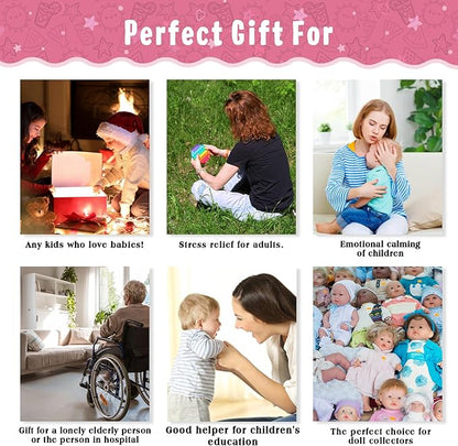 Vollence 14 inch Soft & Realistic Silicone Baby Dolls - Perfect Kids' & Birthday Gifts. Not Vinyl Dolls. Also Ideal for Children's Girl