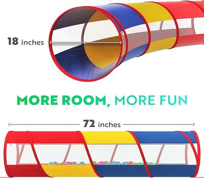 Playz Extra-Large Play Tunnel for Toddlers 1-3 Years – Pop-Up Baby Crawl Tube, Sensory Activity, Indoor & Outdoor Kids Toy, Collapsible for Easy Storage