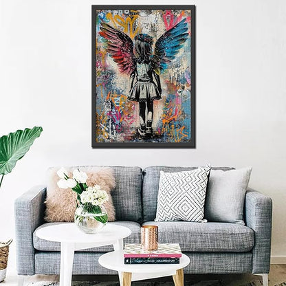 Tucocoo 1000 Piece Jigsaw Puzzles for Adults Banksy Angel Wings Painting Jigsaw Puzzle Little Girl 1000 Pieces Puzzles for Challenging Family Activity Game Street Pop Art DIY Puzzle Wall Decor Gifts