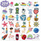 EMOME 204 Sheets Temporary Tattoos for Kids, Individually Wrapped Tattoos for Boys Girls Birthday Party Favors Supplies Goodie Bag Stuffers, Waterproof Kids Fake Tattoos Stickers
