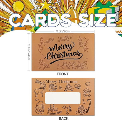50 PCS Scratch Off Cards, DIY Custom Christmas Scratch Off Stickers, Your Own Game Tickets for Prizes Gift Scratch Cards for Small Business Holiday Birthday Party Favors Games Supplies (Yellow)