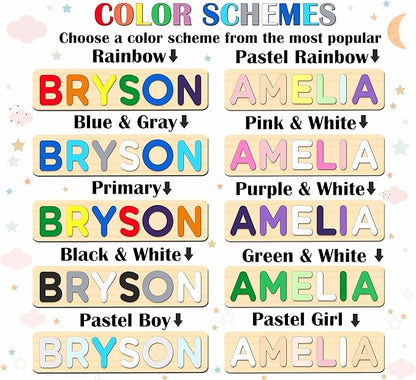 Personalized Wooden Name Puzzle for Kids Personalized Baby Name Puzzle for Toddlers Personalized Baby Gifts First Birthday Gift Wooden Puzzles Custom Toddler Learning