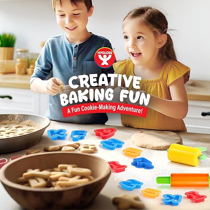 Dough Alphabet & Numbers Cutter Set for Kids – 41-Piece Letter and Number Mold Kit with Bright Colors – Educational Clay and Dough Tools for Learning, Counting, and Crafting – Strong and Durable