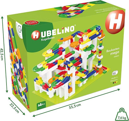 Hubelino Mega Building Box - Deluxe 585 Piece Marble Run Playset (Made in Germany)