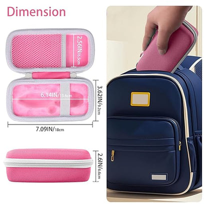 co2CREA Hard Case for 3Doodler Start+ Essentials (2024) 3D Pen Set - Storage Organizer with Custom Slots for Art Activity Set, Printing Filament Refill and USB Charger, Pink Case + White Zipper