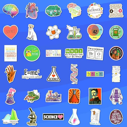 100 PCS Science Stickers for Water Bottles,Science Laboratory Stickers for Adults Students Kids Teacher,Physics Biology Chemistry Experiment Math Gifts
