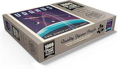 MyPuzzle Uranus: The Sideways Planet, Vintage Poster - Premium 1000 Piece Jigsaw Puzzle for Adults