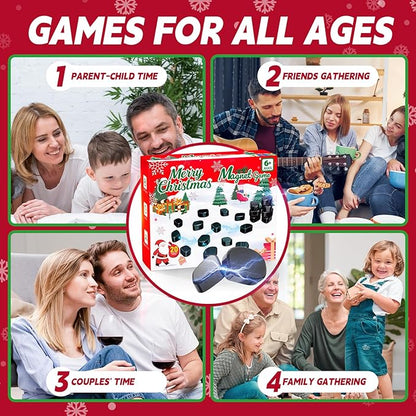 Magnet Game with String, Magnetic Game Chess for Adults Kid, Strategy Board Games for Kids 6-8-12, Christmas Family Games for Kids and Adults, Great Version, 2-4 Player, 5-Min Games