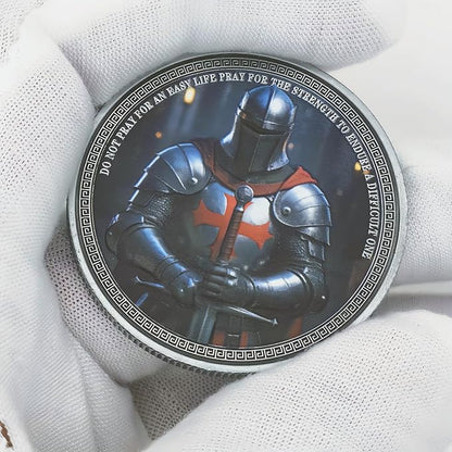 Knight Templar Challenge Coin Armor Red Cross Shield Faith and Bravery Coin Collection (Pack of 3)