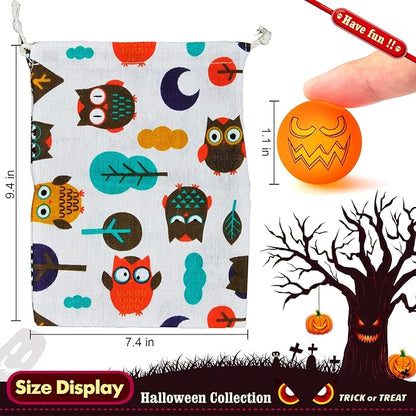 200 Pcs Halloween Party Favors, Glow in The Dark Bouncy Balls 10 Halloween- Themed Designs, Halloween Party Favors Supplies Trick or Treating Goodies Bag Gifts Fillers, School Classroom Game Rewards