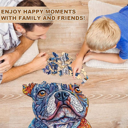 Wooden Puzzles for Adults,Bulldog Shaped Unique Wooden Jigsaw Puzzles, Creative Ghristmas Gift for Teenagers and Adults.(11.4X 11.1 in 180pcs)