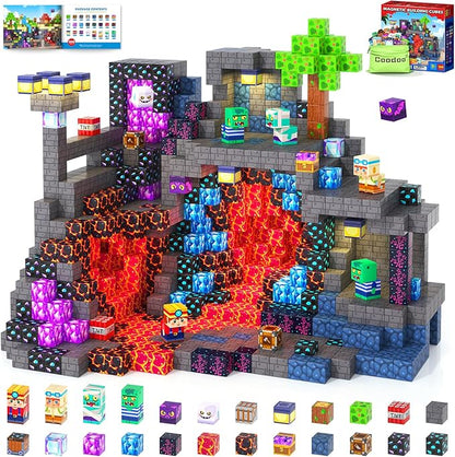 Coodoo Magnetic Blocks Mine Magnet World Kids Toys, Magnetic Building Blocks STEM Outdoor Toys for 3-5 5-7 4-8 Years Old Boys & Girls, Sensory Kids Games and Birthday Gifts for Age 3+ Years Old