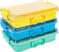 3 Pack, Empty Sensory Bin, Wheat Straw Material，13.5 Inch Storage Container, Portable Plastic Storage Bins, Stackable Play Tray for toys,arts,crafts and sand.