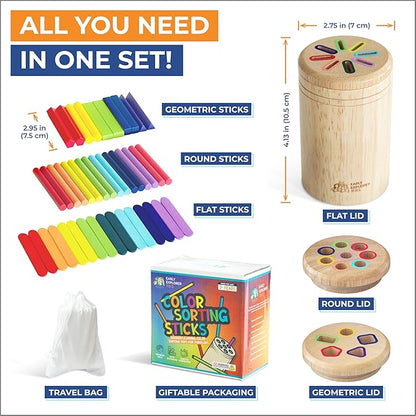 Wooden Montessori Baby Toddler Toys: 3 in 1 Learning Fine Motor Skills Juguetes, Educational Color Sorting Fidget Sensory Toys for Toddlers Boys Girls Gifts Object Permanence Cause and Effect