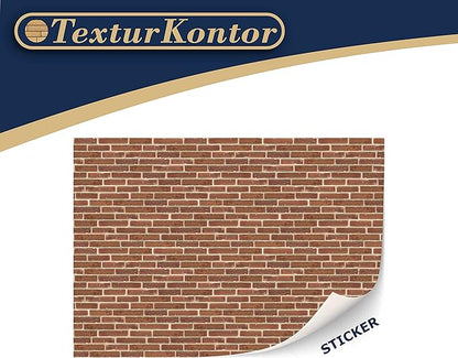 3 Sheets Self-Adhesive Wall Cladding for Dollhouse 1:12 Scale (Glazed Red)