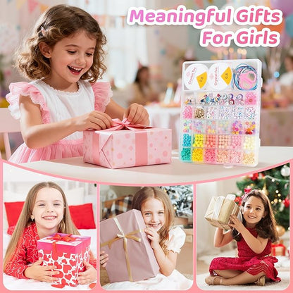 Accevo Unicorn Gifts for Girls, Bracelet Making Kit, 1370PCS Charm Jewelry Making Kit, Gifts for Teenage Girls Toys Age 5 6 7 8 9 10, DIY Arts and Crafts for Kids, Girl Birthday Christmas Presents