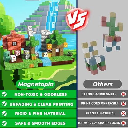 300 PCS Magnetic Blocks - Magnetic Building Blocks Cubes, Magnet Toys for Kids Age 3+, Toy Building Set for Kids, Magnets Stacking Construction Birthday Gifts for Boys Girls Age 4-8, 8-12