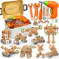 YongnKids 158 Pcs Kids Tool Set with Drill, Construction STEM Building Blocks with Storage Box Educational Tool Kit Pretend Play Kid Toy for Kids Age 3 4 5 6 7 8 Years Birthday Gift
