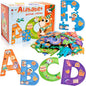 Wooden Alphabet Puzzles for Toddlers Ages 3+,Montessori Preschool Learning ABC Sight Words Letter Puzzle for Toddlers,Learning Toys Easter Birthday Gift for Kindergarten Boys Girls