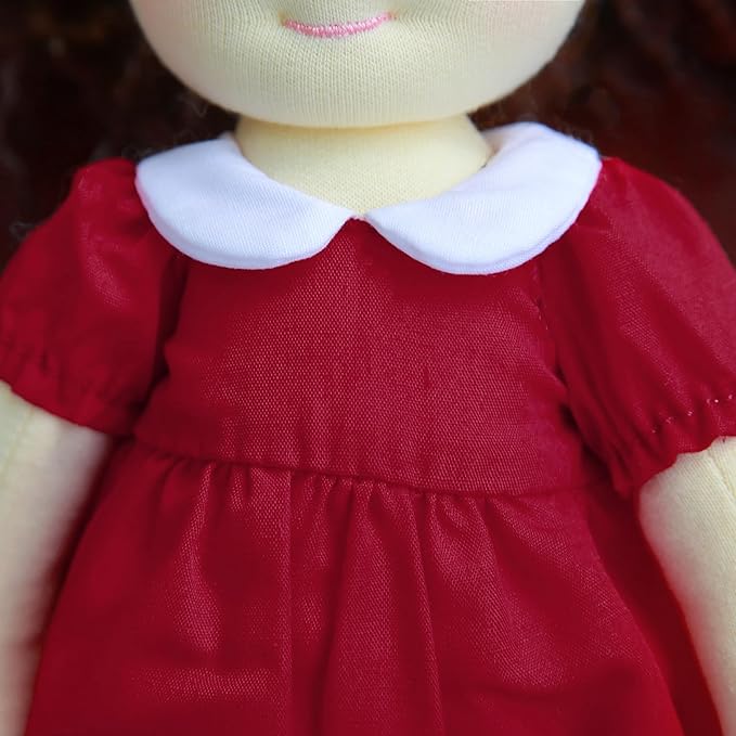 BlissfulPixie Waldorf Doll Handmade Rag Doll - Personalized Collectors Plush Doll for Kids Birthday Present with Beautiful Present Box-Eleanor 12"