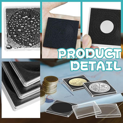 40 Pcs Adjustable Acrylic Coin Collection Cases with Sponges, Coin Snap Holder, Silver Dollar Protection Cases for Collectors, Coin Dollar Collection Supplies for Small to Medium Coins (16mm-36mm)