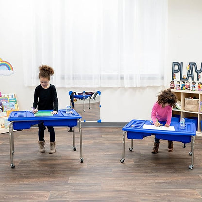 Children's Factory, 1138-18, Neptune Sensory Table & Lid, 18”H, Blue, Kids Classroom, Preschool, Playroom or Kindergarten Autism Learning Activities