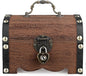 TOYANDONA Wooden Piggy Bank - Wood Treasure Chest with Lock and Key - Small Wooden Box Vintage Coin Bank Money Saving Box for Home Decor