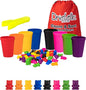 Colorful Counting Bears with Matching Cups - 80 Bears - Sort, Count & Color Recognition Learning Toy for Toddler & Kids - Montessori Education - Preschool Game