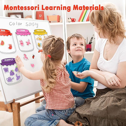 Magnetic Color Sorting Set for Fridge Toddlers 2 3 4 5 Montessori Color Learning for Whiteboard Basic Vocabulary Learning Kitchen Toys Kids pre-k Homeschool Classroom Must Haves