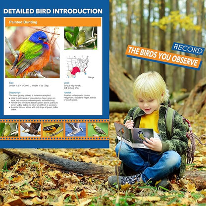 Toys for Boys Ages 3-7: LET'S GO! Kids Binoculars with Bird Watching Manual for 4 5 6 7 Year Old Boys Girls Outdoor Toy for Kid Ages 4-6 Camping Telescope Toddler Birthday Gift Stocking Stuffers